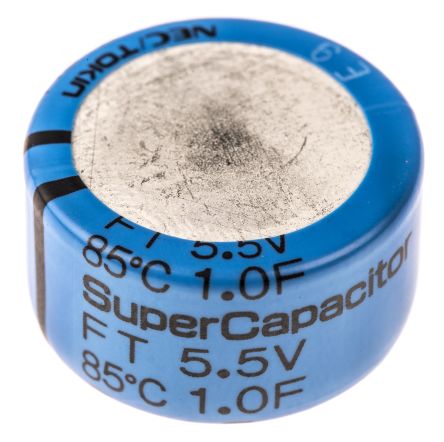 KEMET Supercondensador, 1F, -20 → +80%, 5.5V Dc, Montaje En Orificio Pasante, 3.5Ω