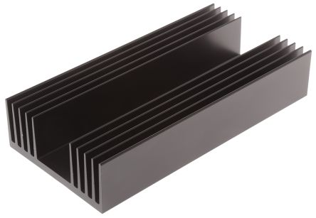 RS PRO Disipador De Aluminio Negro, 0.5°C/W, Dim. 250 X 125 X 50mm, Para Usar Con Aluminio Rectangular Universal