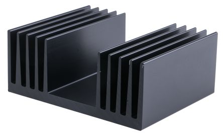 RS PRO Disipador De Aluminio Negro, 1°C/W, Dim. 100 X 125 X 50mm, Para Usar Con Aluminio Rectangular Universal