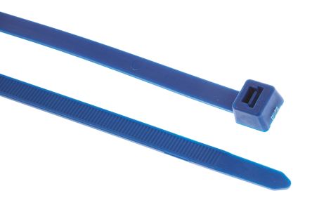 HellermannTyton T120R ETFE Kabelbinder Hervorragende Chemikalienbeständigkeit Blau 7,4 Mm X 387mm, 50 Stück