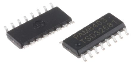 DiodesZetex Clase D Amplificador De Audio PAM8403DR, Audio Estéreo 1.8W SOP, 16-Pines +85 °C