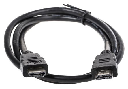 Roline HDMI-Kabel A HDMI Ethernet Stecker B HDMI Ethernet Stecker, 1m, Schwarz