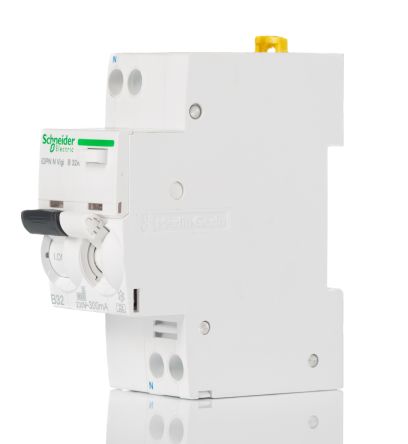 Schneider Electric Interruptor Diferencial, 32A Tipo B, 1P+N Polos, 300mA Acti 9 220 → 240V Ac