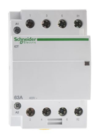 Schneider Electric Contattore, Serie ICT, 4 Poli, 3NO + 1NC, 63 A, Bobina 230 V Ca