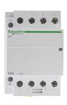Schneider Electric Acti9 ICT ICT Leistungsschütz / 24 V Ac Spule, 4 -polig 4 Schließer, 400 V Ac / 63 A