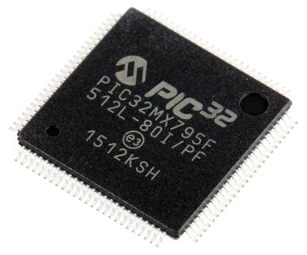 Microchip Mikrocontroller PIC32MX MIPS32 32bit SMD 512 KB TQFP 100-Pin 80MHz 128 KB RAM 2xUSB