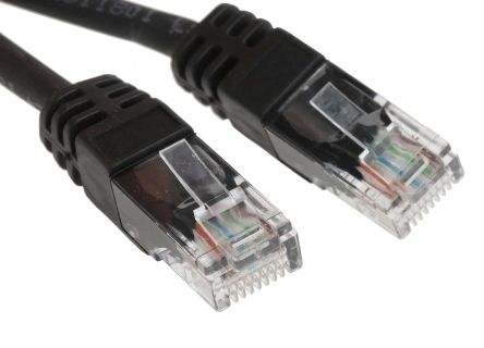 RS PRO Ethernetkabel Cat.5e, 30m, Schwarz Patchkabel, A RJ45 U/UTP Stecker, B RJ45, LSZH