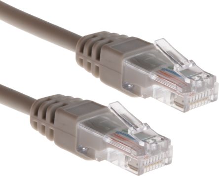 RS PRO Ethernetkabel Cat.5e, 15m, Grau Patchkabel, A RJ45 U/UTP Stecker, B RJ45, LSZH