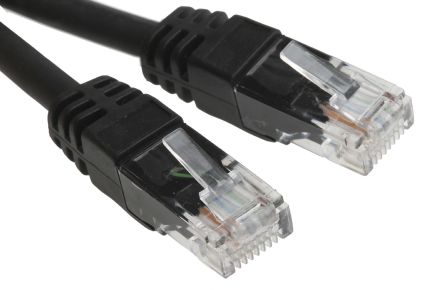 RS PRO Ethernetkabel Cat.6, 30m, Schwarz Patchkabel, A RJ45 U/UTP Stecker, B RJ45, LSZH