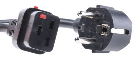 Schaffner IEC C19 Socket To CEE 7/7 Plug Power Cord, 2m