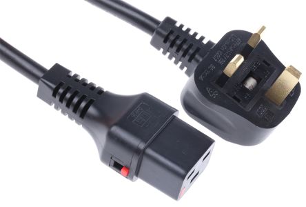 Schaffner IEC C19 Socket To Type G UK Plug Power Cord