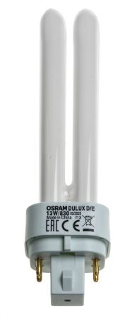 Osram Bombilla CFL 4 Tubos, 13 W G24q-1 131 Mm, 3000K, Blanco Cálido