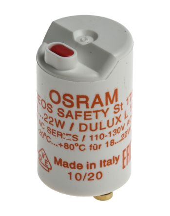 Osram 日光灯启辉器, ST 172 SAFETY DEOS 系列, 18 至 22 w, 220 至 240 v, 40.3 mm 长