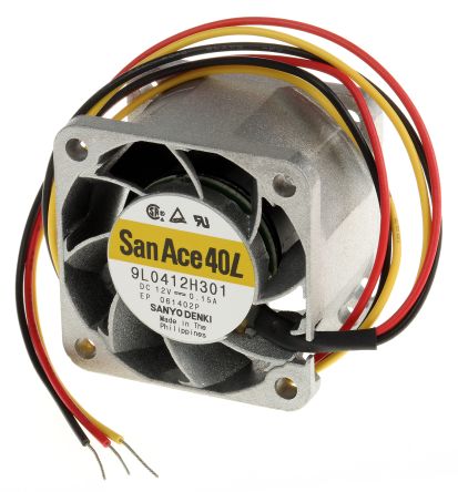 Sanyo Denki Ventilateur Axial San Ace 9L 12 V C.c., 22m³/h, 40 X 40 X 28mm, 1.8W