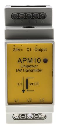 Unipower 电机负载传感器, APM系列, 额定电流5 → 60 A, 电源电压24 V 直流
