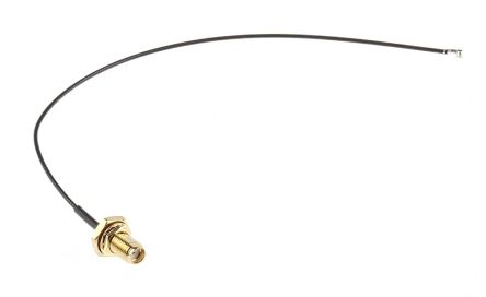 RS PRO Cable Coaxial RF, 50 Ω, Con. A: SMA, Hembra, Con. B: U.FL, Hembra, Long. 200mm Negro