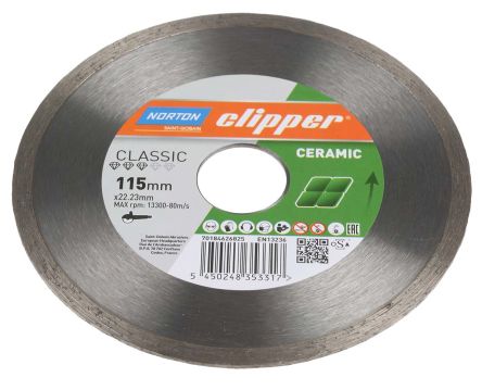 Norton Aluminium Oxide Cutting Disc, 115mm X 1.2mm Thick, Ceram, 1 In Pack