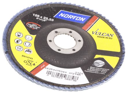 Norton Vulcan Flap Disc Grinding Disc Zirconia Aluminium, 125mm 120 Grit