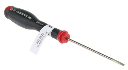 Facom Slotted Screwdriver, 2.5 X 0.4 Mm Tip, 75 Mm Blade, 169 Mm Overall