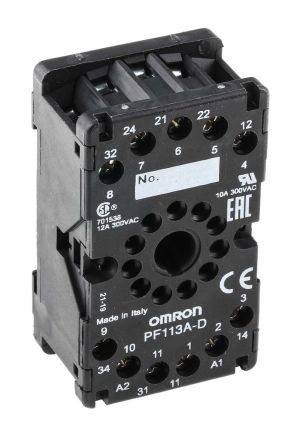 Omron 继电器底座, 适用于MKS 系列, DIN 导轨安装, 11触点
