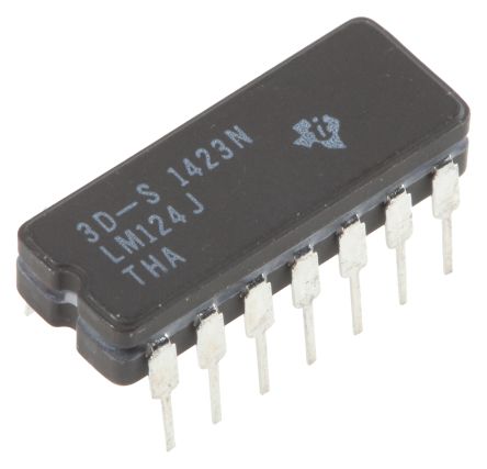 Texas Instruments LM124J, Op Amp, 1MHz, 3 → 32 V, 14-Pin CDIP