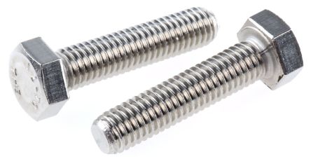 RS PRO Plain Stainless Steel Hex, Hex Bolt, M8 X 35mm