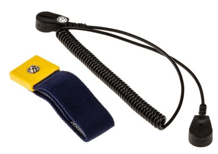 RS PRO ESD Grounding Wrist Strap & Cord Set With 4 Mm Stud
