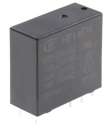 RS PRO PCB Mount Power Relay, 5V Dc Coil, 20A Switching Current, SPDT