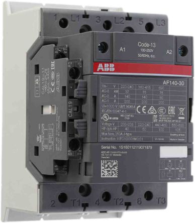 ABB Contacteur Série AF, 3 Pôles, 3NO, 200 A, 230 V C.a., 75 KW