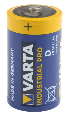Varta Pilas D De Alcalina, Industrial, 1.5V, 16.5Ah, Terminal Tipo