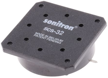 Sonitron Altavoz Miniatura Pinzoeléctrico 66nF 500 → 8000 Hz 80dB 32.4 (Dia.) X 9.7mm Contactos, Almohadillas De