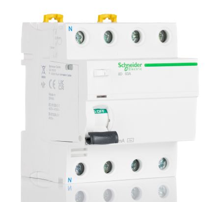 Schneider Electric 漏电断路器, iID系列, 63A, 500V, 30mA跳闸灵敏度