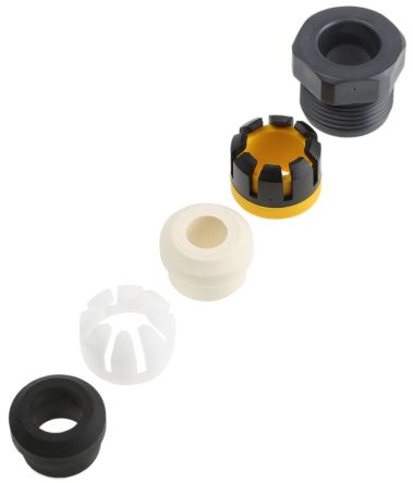 Bulgin 7000 Kabelverschraubungs-Kit Thermoplastik Schwarz, Grau, Weiß, Gelb 7mm/ 13mm, IP66, IP68, IP69K