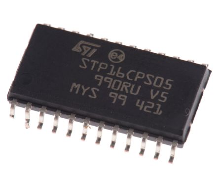 STMicroelectronics IC Controlador De LED, IN: 3 → 5,5 V Ac, OUT Máx.: 20V / 100mA, SOIC De 24 Pines