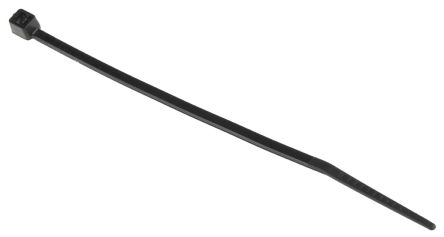 RS PRO Cable Tie, Heat Stabilised, 100mm X 2.5 Mm, Black Nylon, Pk-100