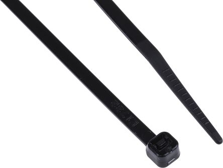 RS PRO Nylon 66 Kabelbinder Wärmestabilisiert Schwarz 3,6 Mm X 180mm, 100 Stück