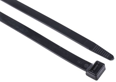 RS PRO Cable Tie, Flame Retardant, 550mm X 12.7 Mm, Black Nylon, Pk-50