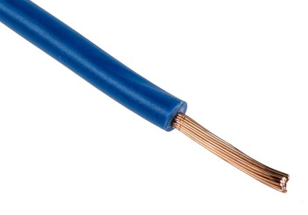 RS PRO Einzeladerleitung 1,5 Mm², 15 AWG 25m Blau PVC Isoliert Ø 3.7mm 30 / 0,25 Mm Litzen