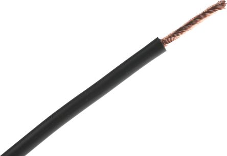 RS PRO Black 4 Mm² Hook Up Wire, 11 AWG, 56/0.3 Mm, 25m, PVC Insulation