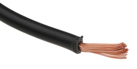 RS PRO Black 2.5 Mm² Hook Up Wire, 13 AWG, 50/0.25 Mm, 100m, PVC Insulation