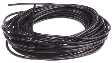 RS PRO Spiral-Kabelschutzschlauch PE Schwarz, Für Kabel-Ø 4mm Bis 15mm, Länge 10m