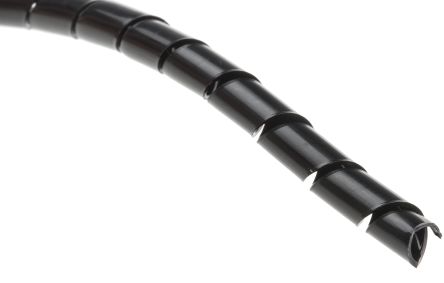 RS PRO Spiral-Kabelschutzschlauch Nylon Schwarz, Für Kabel-Ø 4mm Bis 25mm, Länge 10m