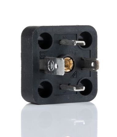 RS PRO Ventilsteckverbinder DIN 43650 Stecker 3P+E / 250 V Ac Nein THT, Schwarz