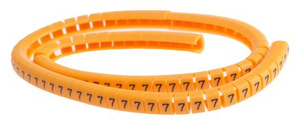 RS PRO Kabel-Markierer Schnappend, Beschriftung: 5, Schwarz Auf Orange, Ø 4mm - 5mm, 4mm, 100 Stück