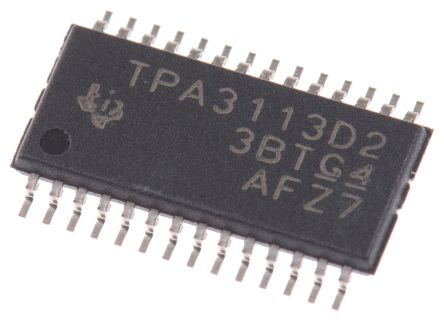 Texas Instruments Clase D Amplificador De Audio TPA3113D2PWP, Audio Estéreo 6W HTSSOP, 28-Pines +85 °C
