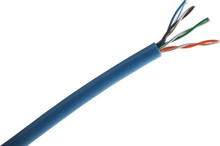 RS PRO Ethernetkabel Cat.5, 50m, Blau Verlegekabel U/UTP, Aussen ø 5.2mm, PVC