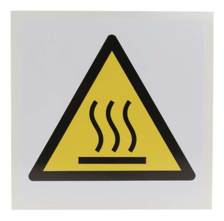 RS PRO Gefahren-Warnschild, Vinyl Selbstklebend 'Gefahr Durch Heiße Oberflächen', 100 Mm X 100mm