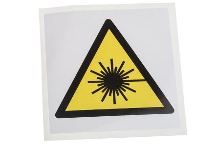 RS PRO Gefahren-Warnschild, Vinyl Selbstklebend 'Warnung Laserstrahl', 100 Mm X 100mm