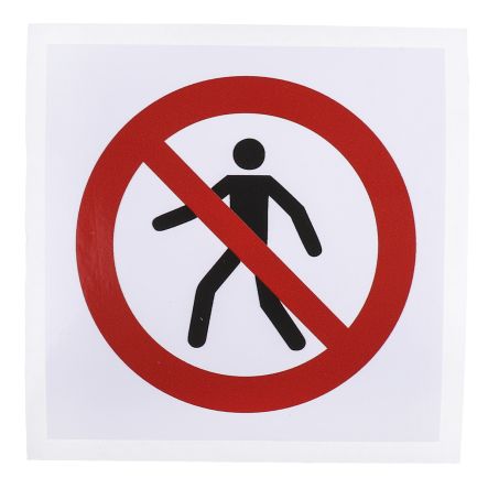RS PRO 禁止标志 禁止行人标志, 乙烯基, 100 mm高 x 100mm宽