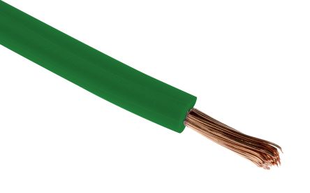RS PRO Hook Up Wire UL1015, 0,5 Mm², Vert, 100m, 1 KV C.c., 600 V C.a.